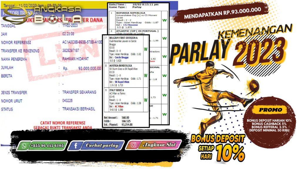 INFO KEMENANGAN SPORTBOOKS 11 FEBRUARI 2023