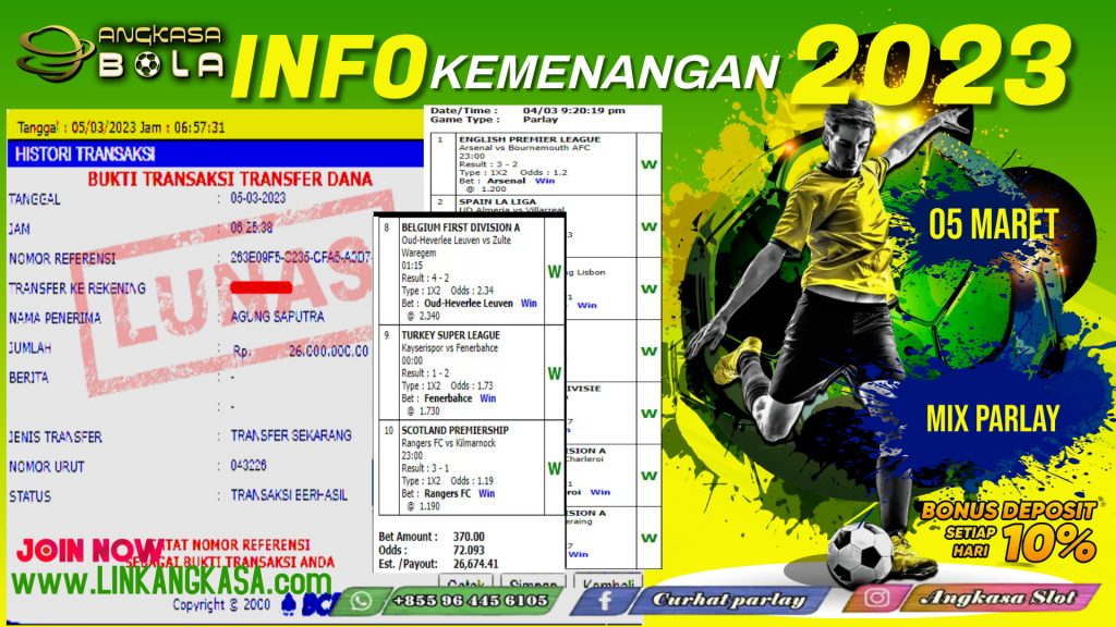 INFO KEMENANGAN SPORTBOOKS 05 MARET 2023